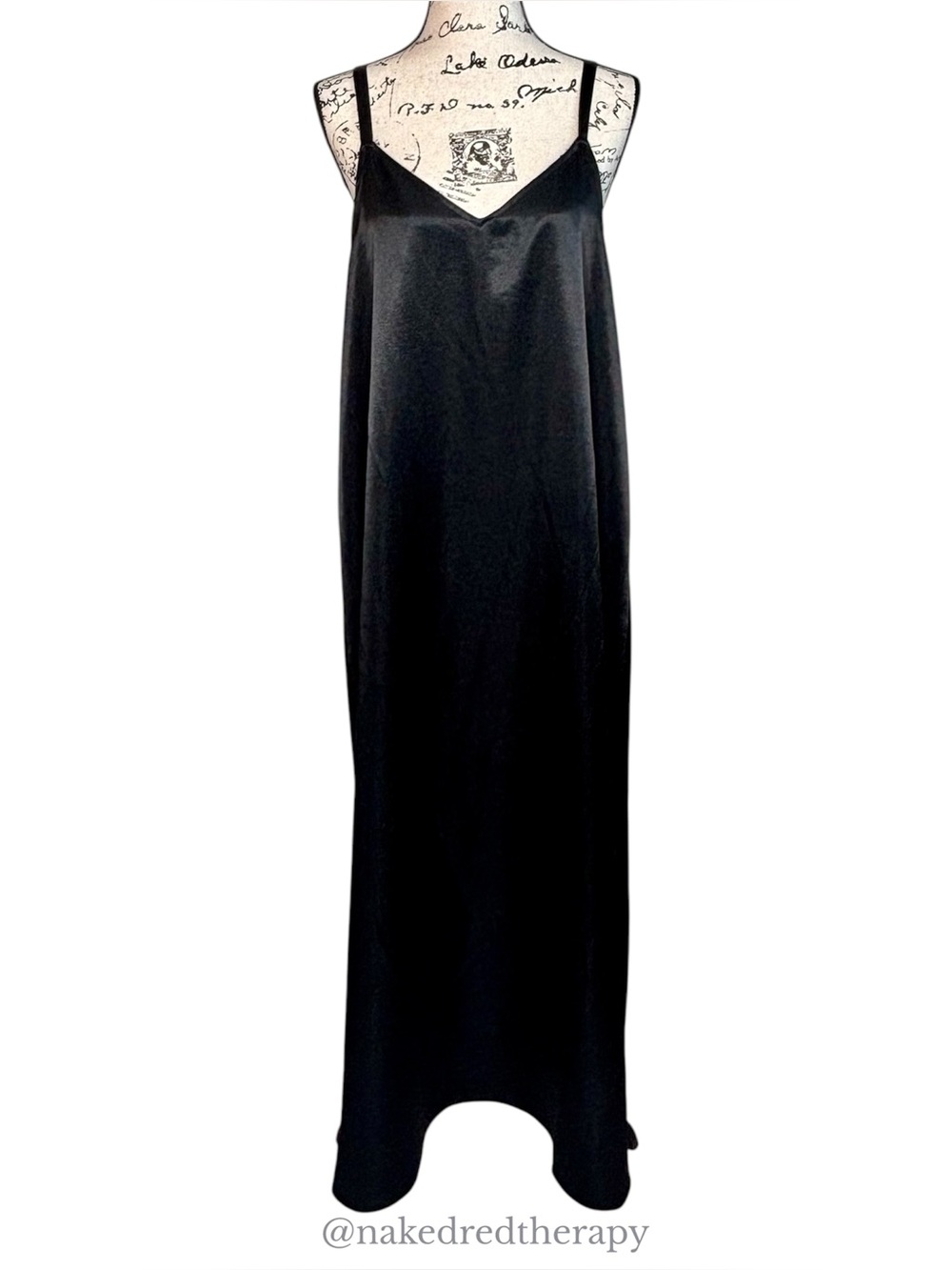Vince Camuto Black Satin Maxi Slip Dress | Women XL